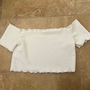 White tube top ruffle